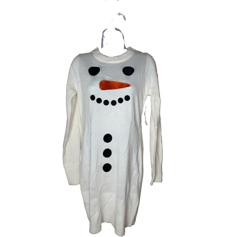 Tipsy Elves Womens Snowman Sweater Dress Size Small Winter Christmas Holiday
